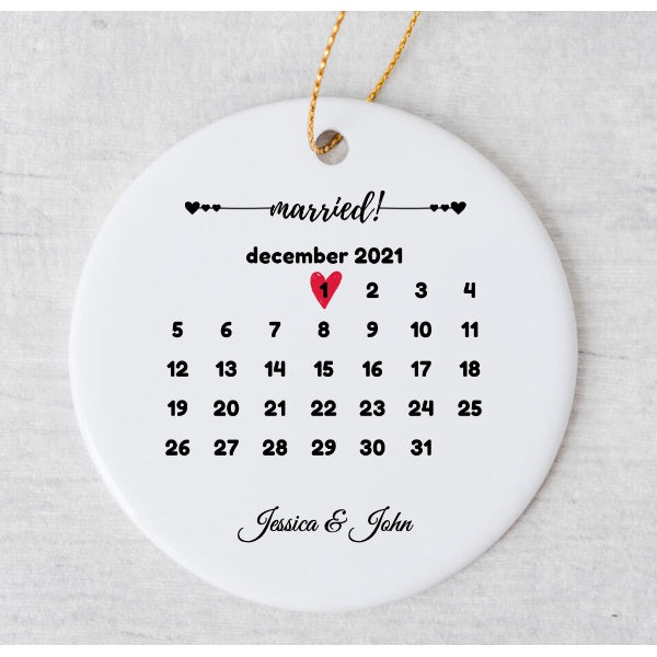 Wedding & Anniversary Ornament - Calendar