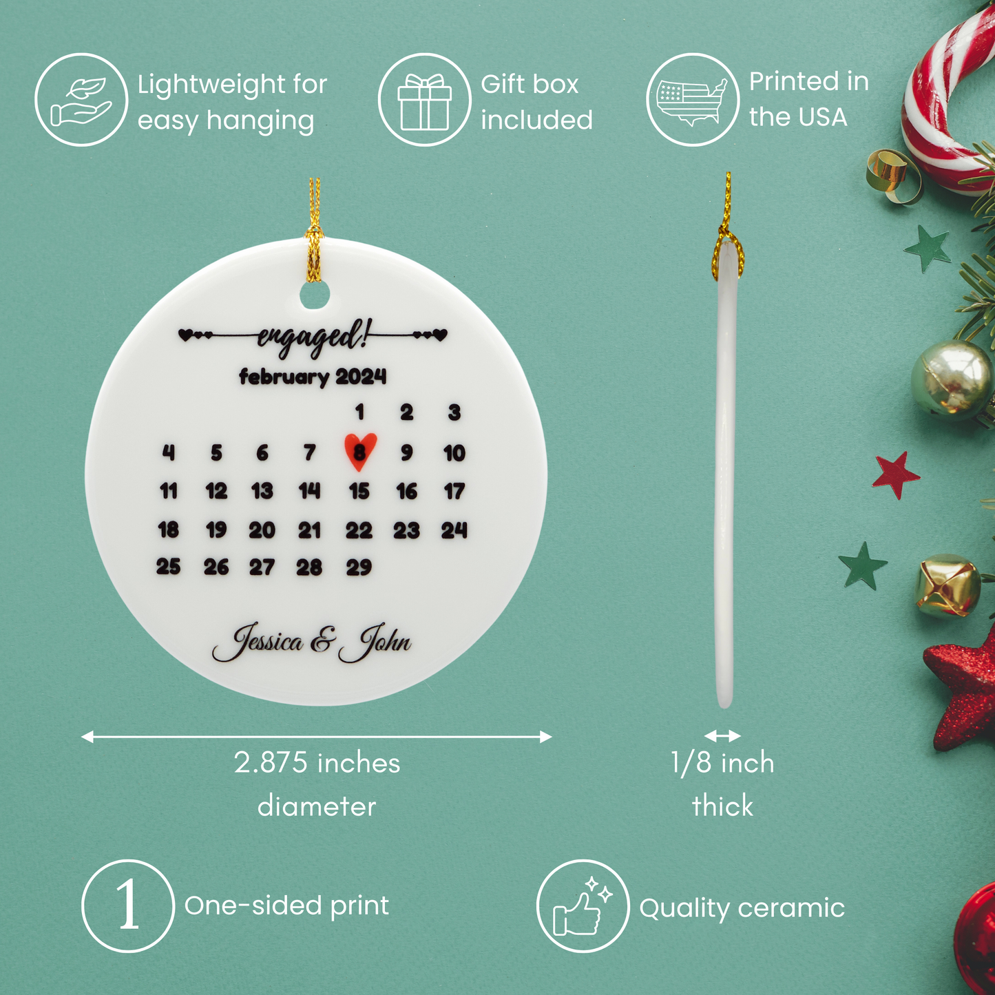 Engaged Ornament - Calendar