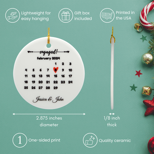 Engaged Ornament - Calendar