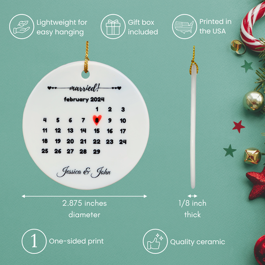 Wedding & Anniversary Ornament - Calendar