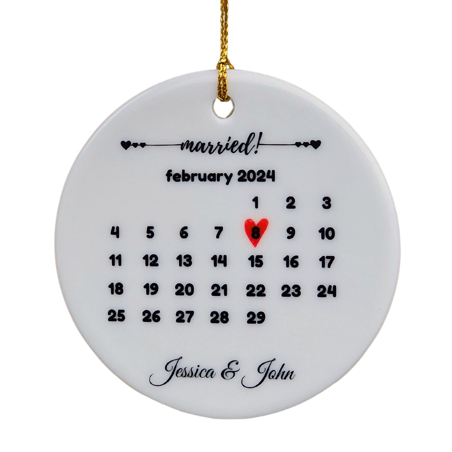 Wedding & Anniversary Ornament - Calendar