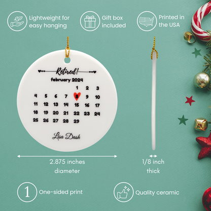 Retirement Ornament - Calendar