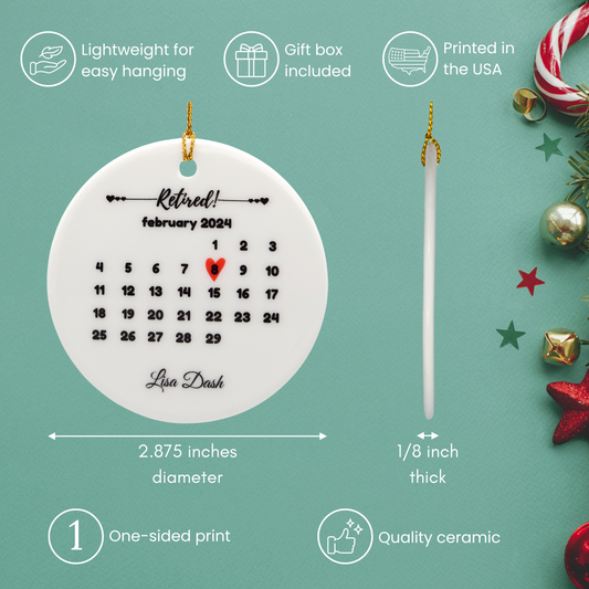 Retirement Ornament - Calendar