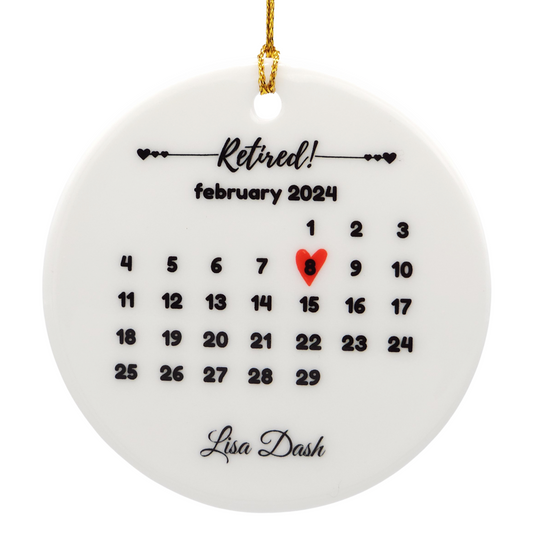 Retirement Ornament - Calendar