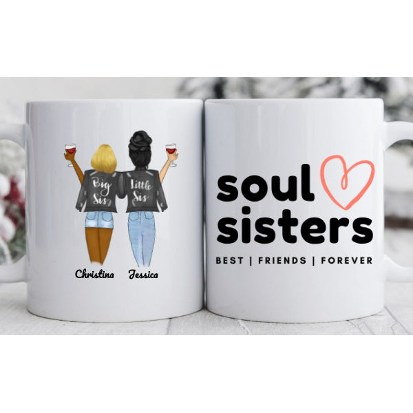 Two Sisters - Big Sis, Lil Sis Jackets - Soul Sisters Mug