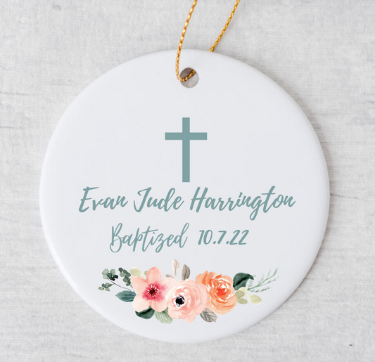 Baptism Ornament - Teal