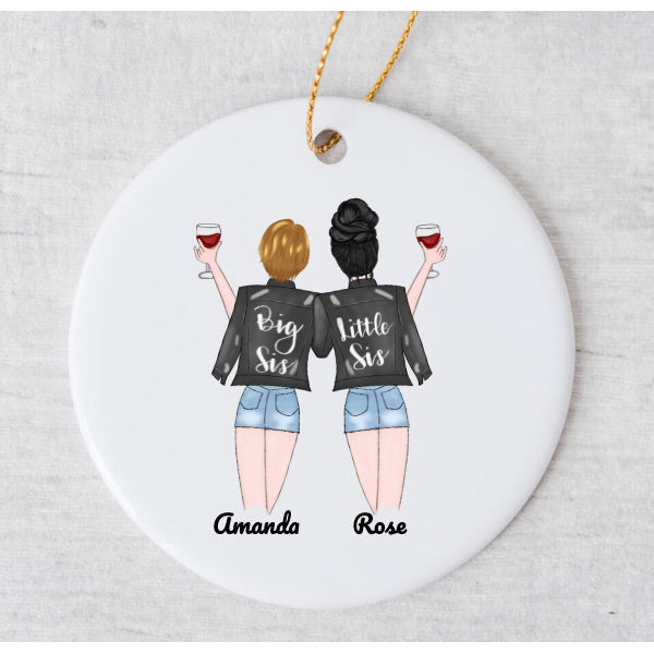 Two Sisters - Big Sis, Lil Sis Jackets Ornament